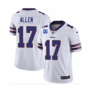 Men's Buffalo Bills 2022 #17 Josh Allen White With 4-star C Patch Vapor Untouchable Limited Stitched Jersey