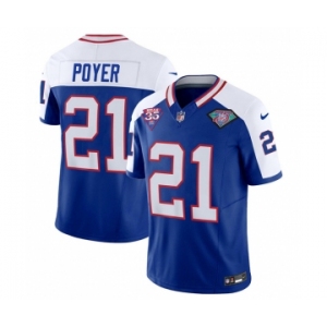 Men's Buffalo Bills #21 Jordan Poyer Blue White 2023 F.U.S.E. 75th Anniversary Throwback Vapor Untouchable Limited Football Stitched Jersey