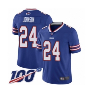 Men's Buffalo Bills #24 Taron Johnson Royal Blue Team Color Vapor Untouchable Limited Player 100th Season Football Jersey