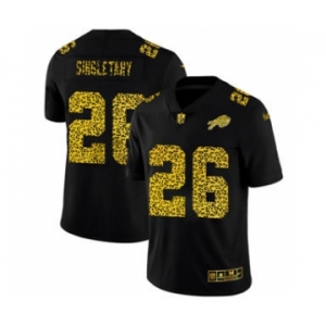 Men's Buffalo Bills #26 Devin Singletary Black Leopard Print Fashion Vapor Limited Football Jersey