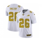 Men's Buffalo Bills #26 Devin Singletary Flocked Leopard Print Vapor Limited Football Jersey White