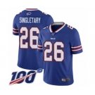 Men's Buffalo Bills #26 Devin Singletary Royal Blue Team Color Vapor Untouchable Limited Player 100th Season Football Jersey