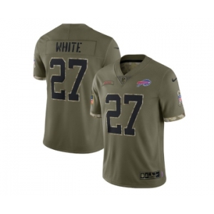 Men's Buffalo Bills #27 Tre'Davious White 2022 Olive Salute To Service Limited Stitched Jersey