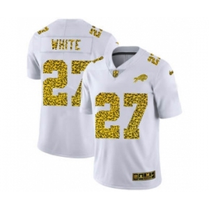 Men's Buffalo Bills #27 Tre'Davious White Flocked Leopard Print Vapor Limited Football Jersey White