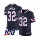 Men's Buffalo Bills #32 O. J. Simpson Limited Navy Blue Inverted Legend 100th Season Football Jersey