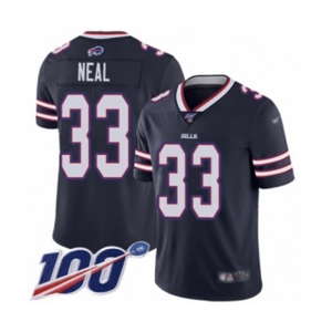 Men's Buffalo Bills #33 Siran Neal Limited Navy Blue Inverted Legend 100th Season Football Jersey