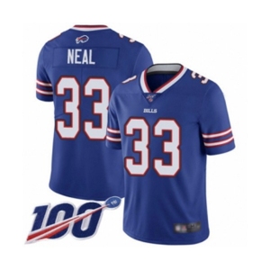 Men's Buffalo Bills #33 Siran Neal Royal Blue Team Color Vapor Untouchable Limited Player 100th Season Football Jersey