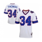 Men's Buffalo Bills #34 Thurman Thomas White Mitchell & Ness Throwback Stitched Football Jersey