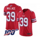 Men's Buffalo Bills #39 Levi Wallace Limited Red Rush Vapor Untouchable 100th Season Football Jersey