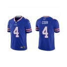 Men's Buffalo Bills #4 James Cook Blue Vapor Untouchable Limited Stitched Jersey