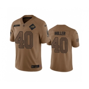 Men's Buffalo Bills #40 Von Miller 2023 Brown Salute To Service Limited Football Stitched Jersey