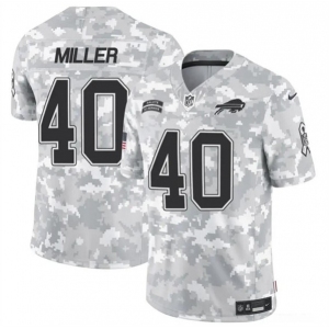 Men's Buffalo Bills #40 Von Miller 2024 F.U.S.E. Arctic Camo Salute to Service Limited Football Stitched Jersey