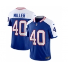 Men's Buffalo Bills #40 Von Miller Blue White 2023 F.U.S.E. Throwback Vapor Untouchable Limited Football Stitched Jersey