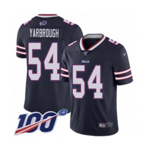 Men's Buffalo Bills #54 Eddie Yarbrough Limited Navy Blue Inverted Legend 100th Season Football Jersey