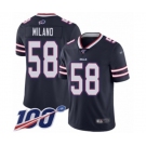 Men's Buffalo Bills #58 Matt Milano Limited Navy Blue Inverted Legend 100th Season Football Jersey