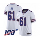 Men's Buffalo Bills #61 Spencer Long White Vapor Untouchable Limited Player 100th Season Football Jersey