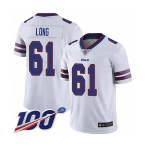 Men's Buffalo Bills #61 Spencer Long White Vapor Untouchable Limited Player 100th Season Football Jersey