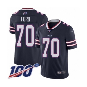 Men's Buffalo Bills #70 Cody Ford Limited Navy Blue Inverted Legend 100th Season Football Jersey