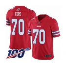 Men's Buffalo Bills #70 Cody Ford Limited Red Rush Vapor Untouchable 100th Season Football Jersey