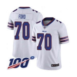 Men's Buffalo Bills #70 Cody Ford White Vapor Untouchable Limited Player 100th Season Football Jersey