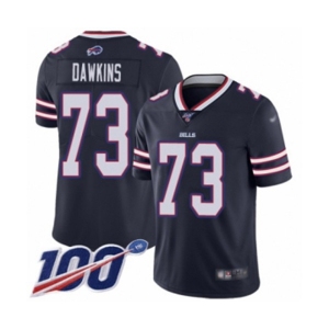 Men's Buffalo Bills #73 Dion Dawkins Limited Navy Blue Inverted Legend 100th Season Football Jersey
