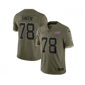 Men's Buffalo Bills #78 Bruce Smith 2022 Olive Salute To Service Limited Stitched Jersey