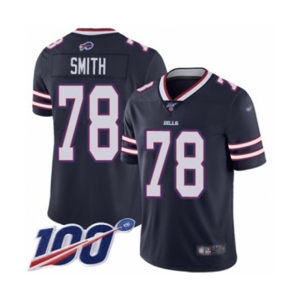 Men's Buffalo Bills #78 Bruce Smith Limited Navy Blue Inverted Legend 100th Season Football Jersey