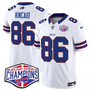 Men's Buffalo Bills #86 Dalton Kincaid White F.U.S.E. 2024 AFC East Division Champions Vapor Limited Stitched Football Jersey