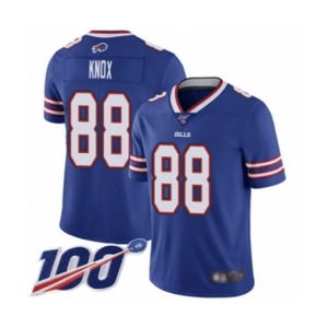 Men's Buffalo Bills #88 Dawson Knox Royal Blue Team Color Vapor Untouchable Limited Player 100th Season Football Jersey