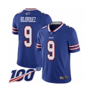 Men's Buffalo Bills #9 Corey Bojorquez Royal Blue Team Color Vapor Untouchable Limited Player 100th Season Football Jersey
