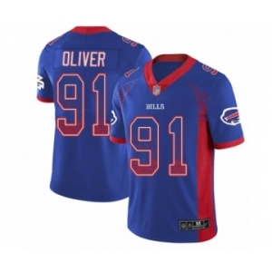 Men's Buffalo Bills #91 Ed Oliver Limited Royal Blue Rush Drift Fashion Football Jersey