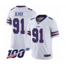 Men's Buffalo Bills #91 Ed Oliver White Vapor Untouchable Limited Player 100th Season Football Jersey