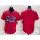 Men's Buffalo Bills Blank Red Stitched MLB Cool Base Nike Baseball Jersey