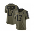 Men's Buffalo Bills Josh Allen Football Olive 2021 Salute To Service Limited Player Jersey