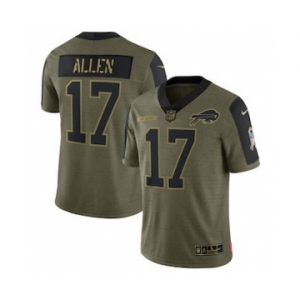 Men's Buffalo Bills Josh Allen Football Olive 2021 Salute To Service Limited Player Jersey