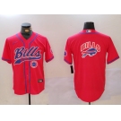 Men's Buffalo Bills big logo Team Big logo Cool Base Stitched Baseball Jersey