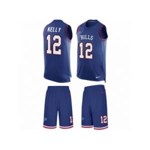Men's Nike Buffalo Bills #12 Jim Kelly Limited Royal Blue Tank Top Suit NFL Jersey