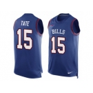 Men's Nike Buffalo Bills #15 Brandon Tate Limited Royal Blue Player Name & Number Tank Top NFL Jersey