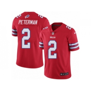 Men's Nike Buffalo Bills #2 Nathan Peterman Limited Red Rush NFL Jersey