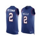 Men's Nike Buffalo Bills #2 Nathan Peterman Limited Royal Blue Player Name & Number Tank Top NFL Jersey