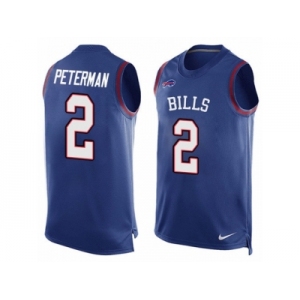 Men's Nike Buffalo Bills #2 Nathan Peterman Limited Royal Blue Player Name & Number Tank Top NFL Jersey