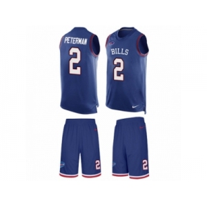 Men's Nike Buffalo Bills #2 Nathan Peterman Limited Royal Blue Tank Top Suit NFL Jersey