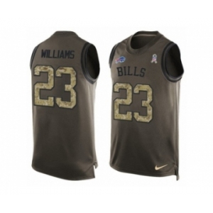 Men's Nike Buffalo Bills #23 Aaron Williams Limited Green Salute to Service Tank Top NFL Jersey