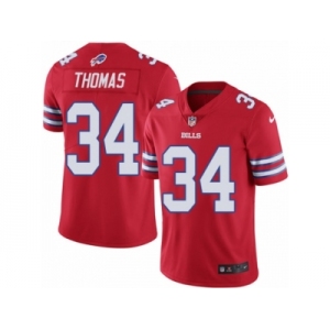 Men's Nike Buffalo Bills #34 Thurman Thomas Limited Red Rush NFL Jersey