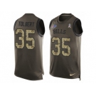 Men's Nike Buffalo Bills #35 Mike Tolbert Limited Green Salute to Service Tank Top NFL Jersey