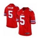 Men's Nike Buffalo Bills #5 Tyrod Taylor Limited Red Rush NFL Jersey