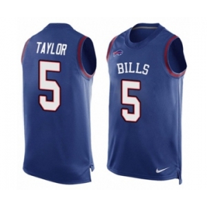 Men's Nike Buffalo Bills #5 Tyrod Taylor Limited Royal Blue Player Name & Number Tank Top NFL Jersey