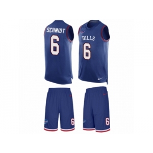 Men's Nike Buffalo Bills #6 Colton Schmidt Limited Royal Blue Tank Top Suit NFL Jersey