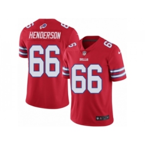Men's Nike Buffalo Bills #66 Seantrel Henderson Limited Red Rush NFL Jersey