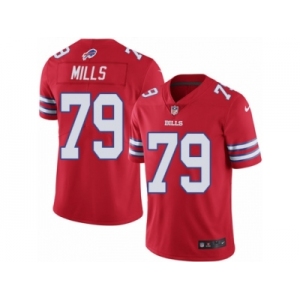 Men's Nike Buffalo Bills #79 Jordan Mills Limited Red Rush NFL Jersey